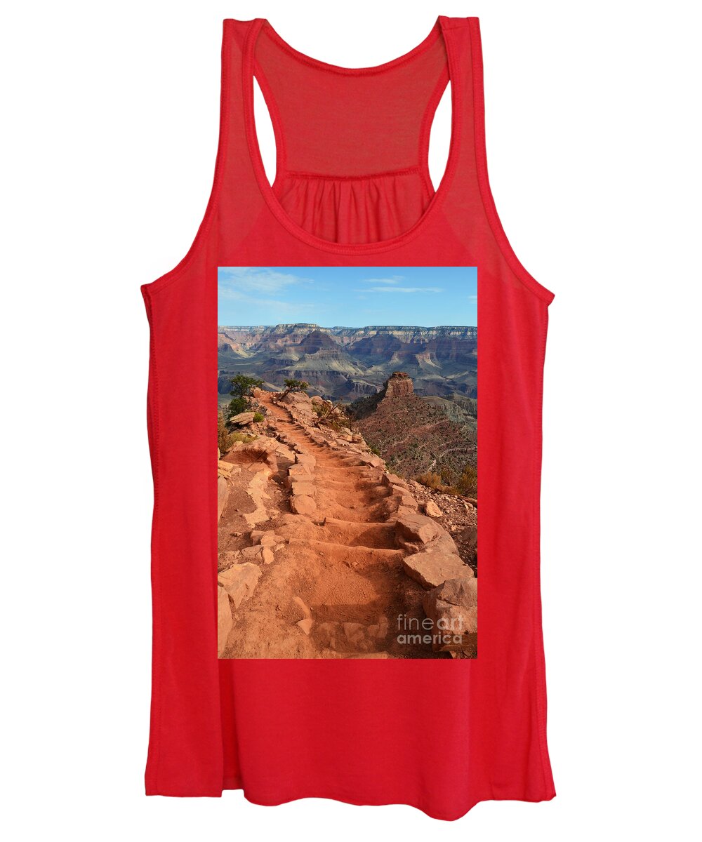 Travelpixpro Women's Tank Top featuring the photograph Grand Canyon South Kaibab Trail and Oneill Butte Vertical by Shawn O'Brien