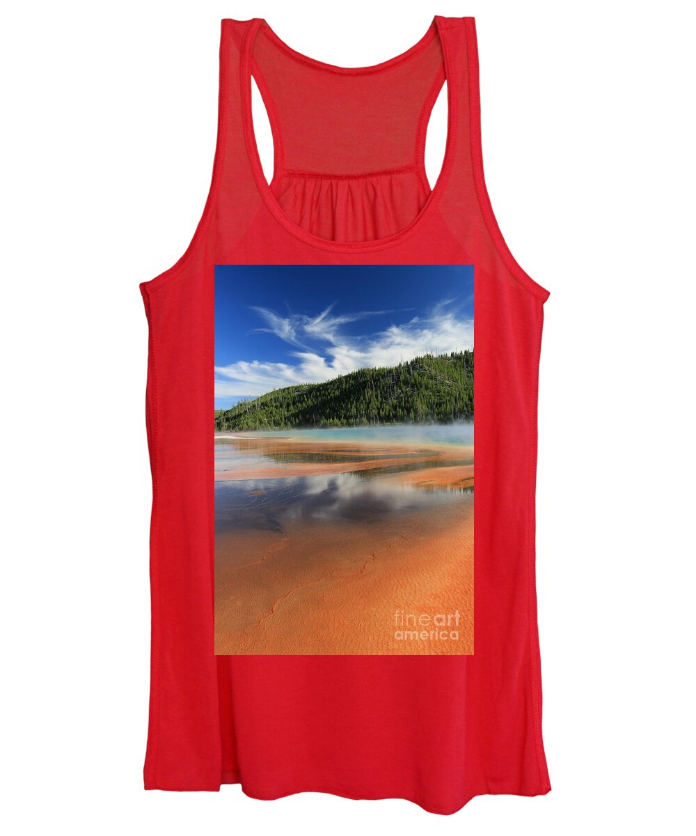 Yellowstone National Park Women's Tank Top featuring the photograph Grand Prismatic Spring by Lisa Billingsley