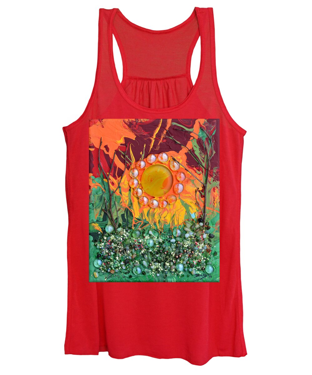 Sunrise Women's Tank Top featuring the mixed media Hope For Renewal by Donna Blackhall