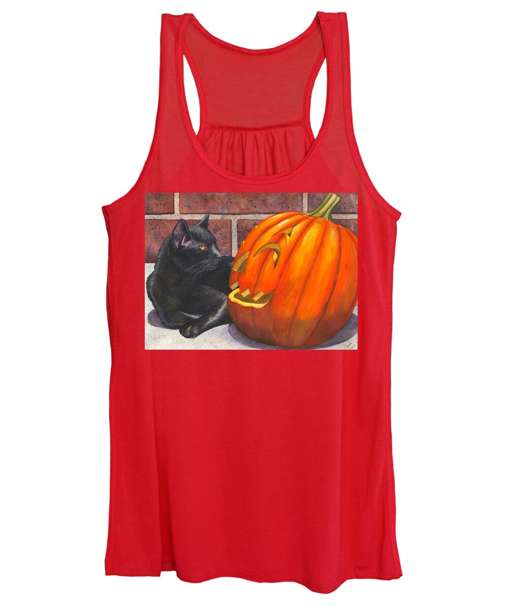Cat Women's Tank Top featuring the painting Inside Joke by Catherine G McElroy