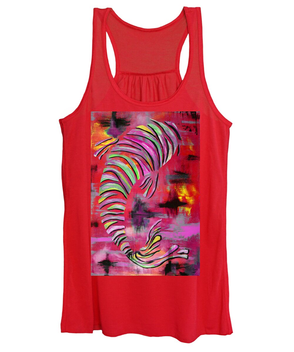 Koi Fish Women's Tank Top featuring the painting Jewel of the Orient #3 by Nan Bilden