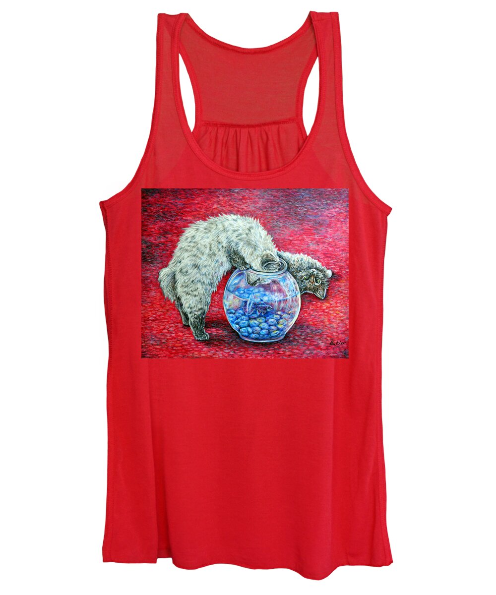 Animal Women's Tank Top featuring the painting Lookin For Some Betta Kissin by Gail Butler