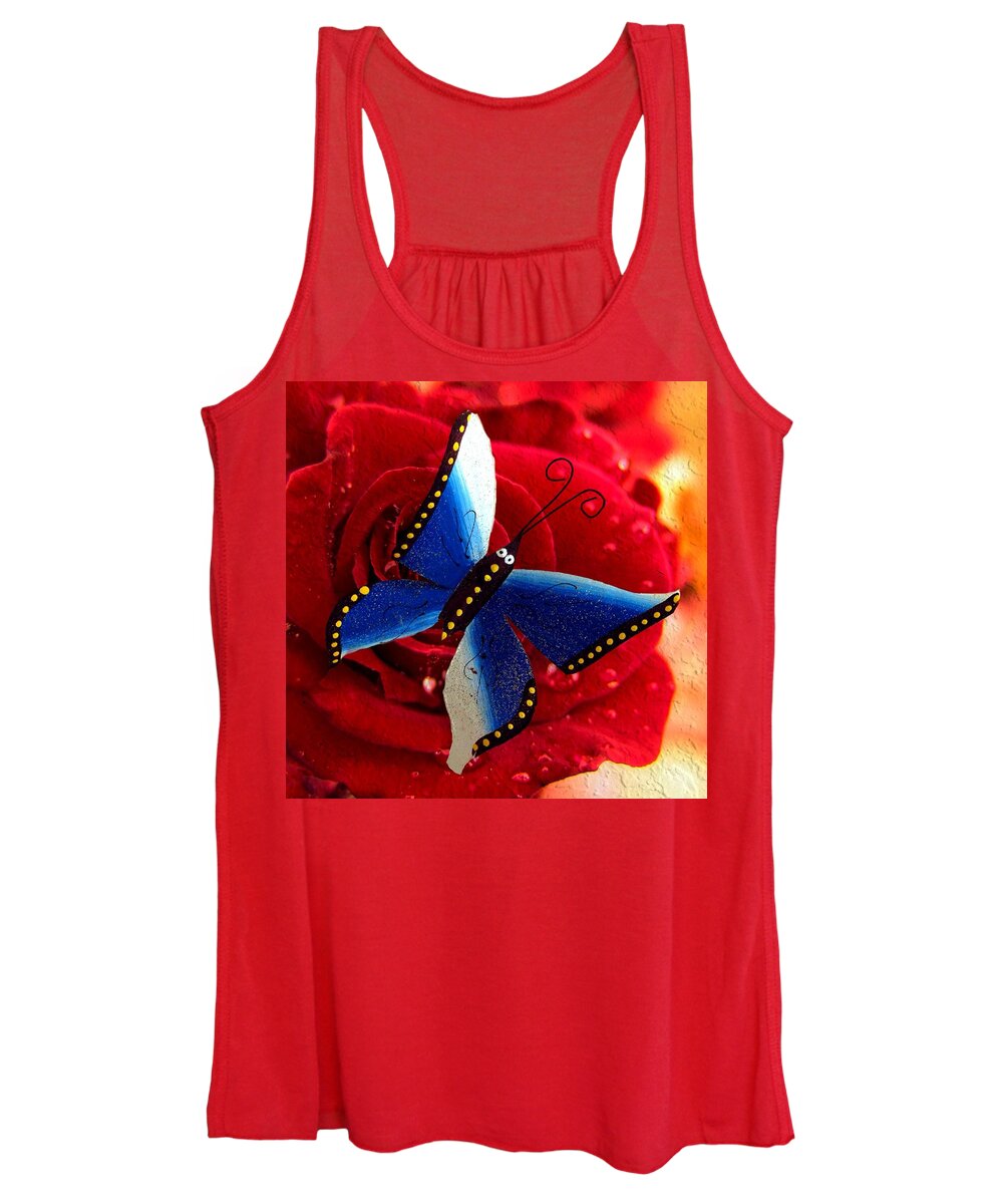 Butterfly Women's Tank Top featuring the photograph Magic On The Wall by Carlos Avila