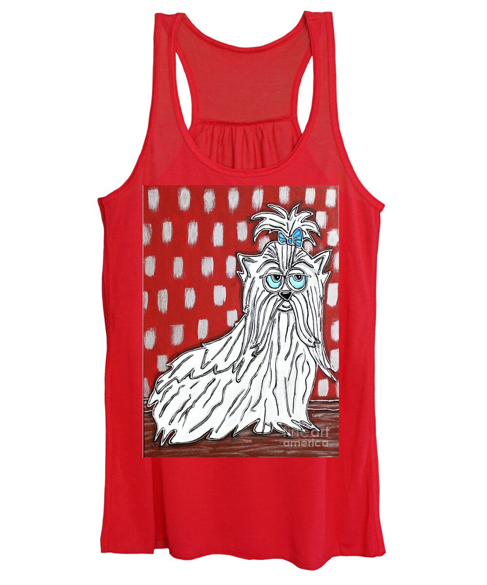 Maltese Women's Tank Top featuring the painting Magnificent Maltese by Cynthia Snyder