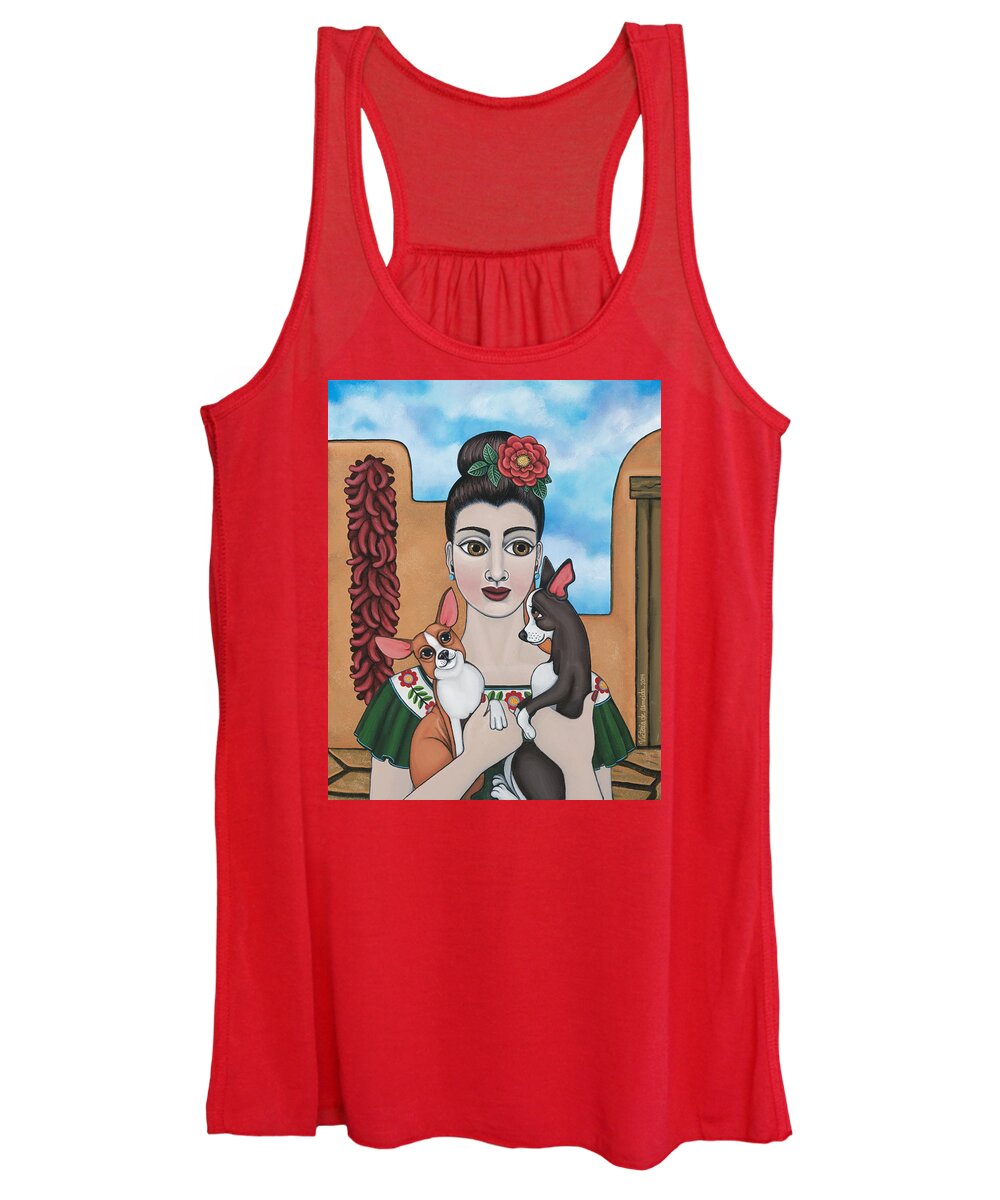 Chihuahua Women's Tank Top featuring the painting Mis Carinos by Victoria De Almeida