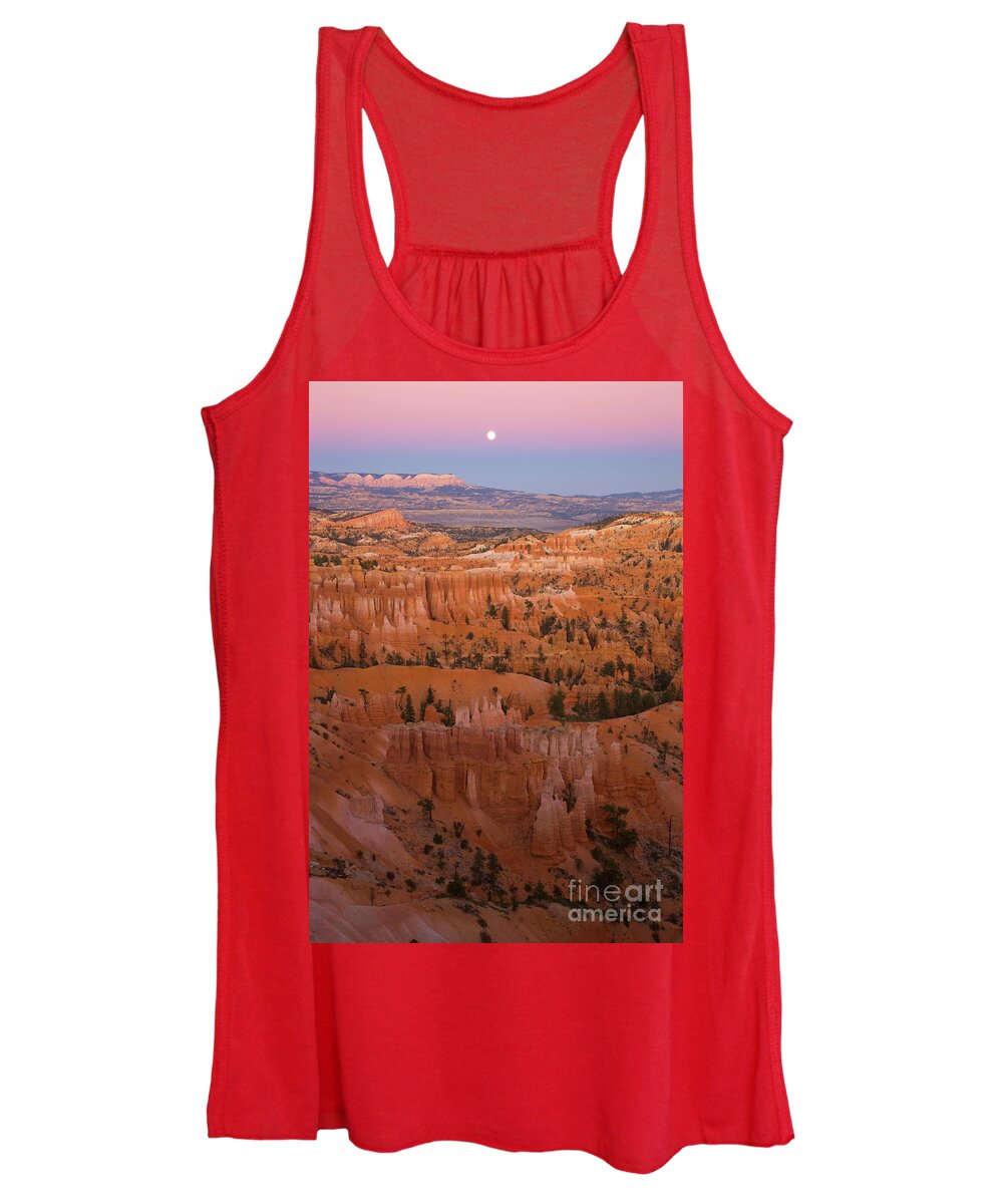 00431152 Women's Tank Top featuring the photograph Moonrise Over Bryce Canyon by Yva Momatiuk John Eastcott