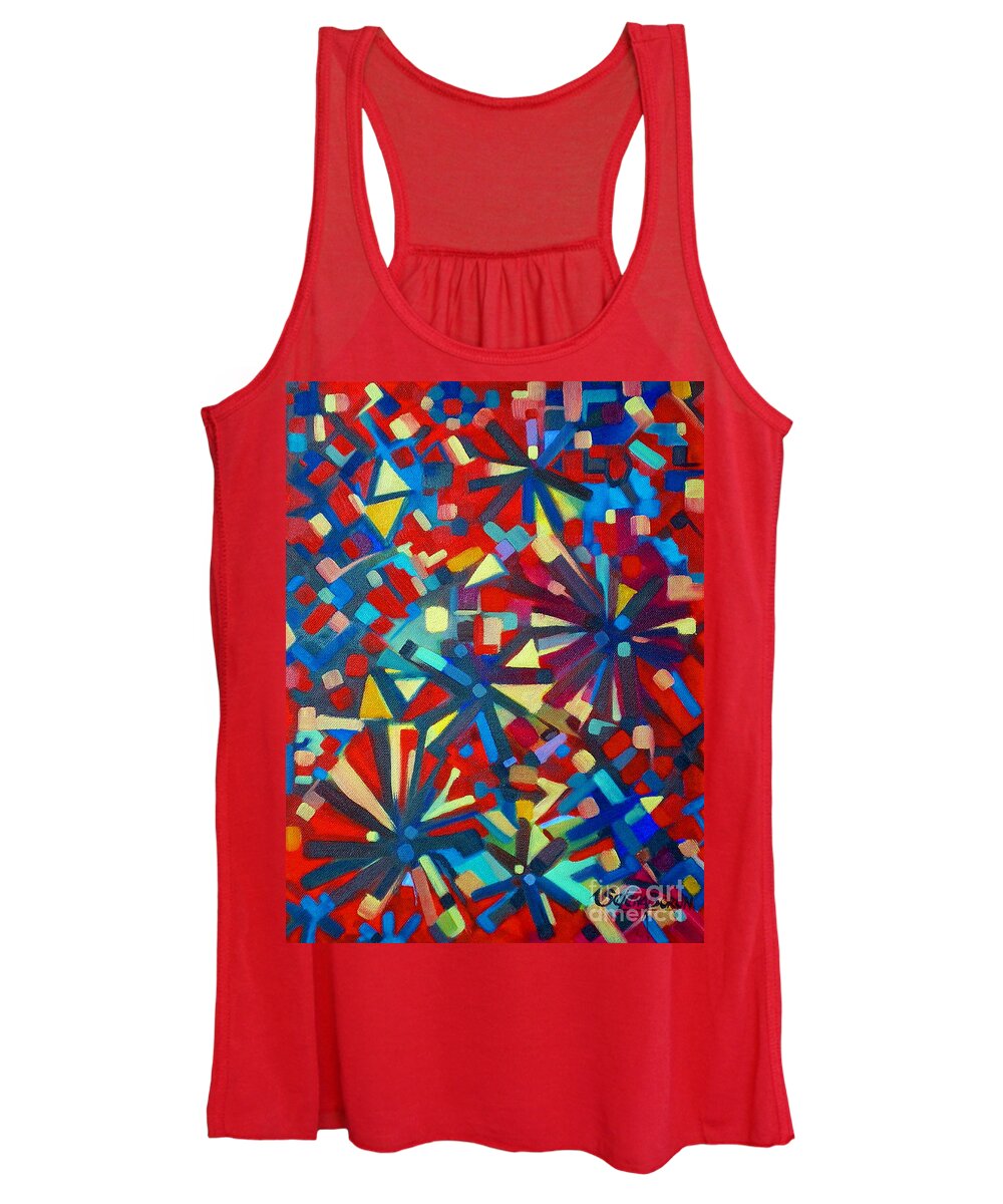 Abstract Women's Tank Top featuring the painting Poetry In Motion 051108 by Selena Boron