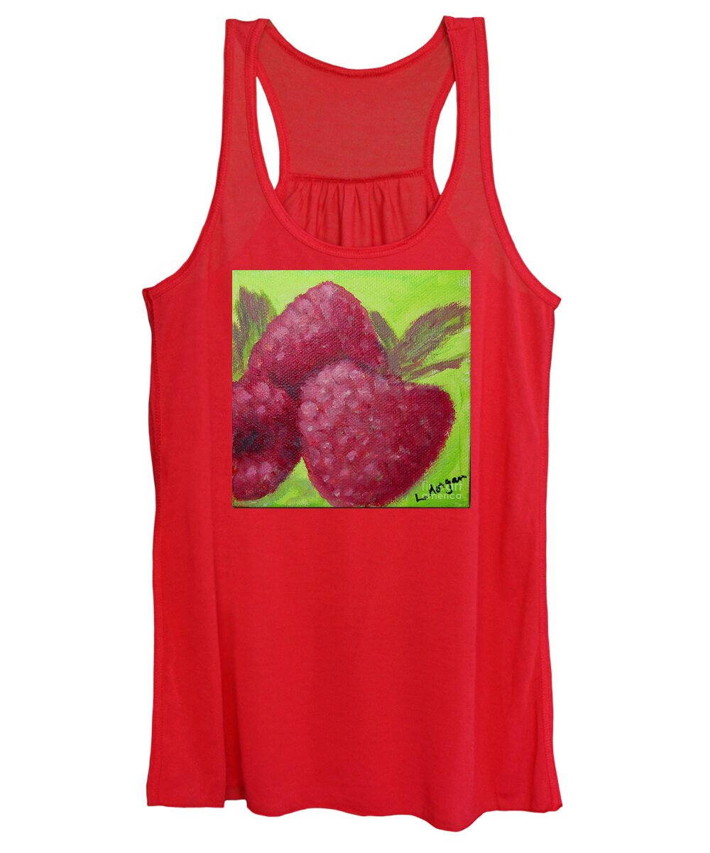 Raspberry Women's Tank Top featuring the painting Raspberries by Laurie Morgan