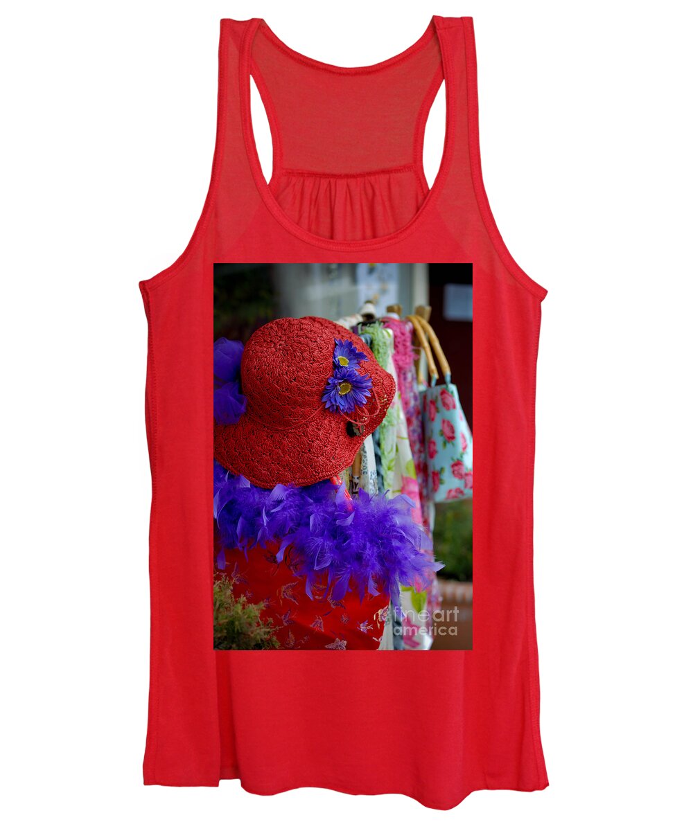 Boa Women's Tank Top featuring the photograph Red Hat Society by Amy Cicconi