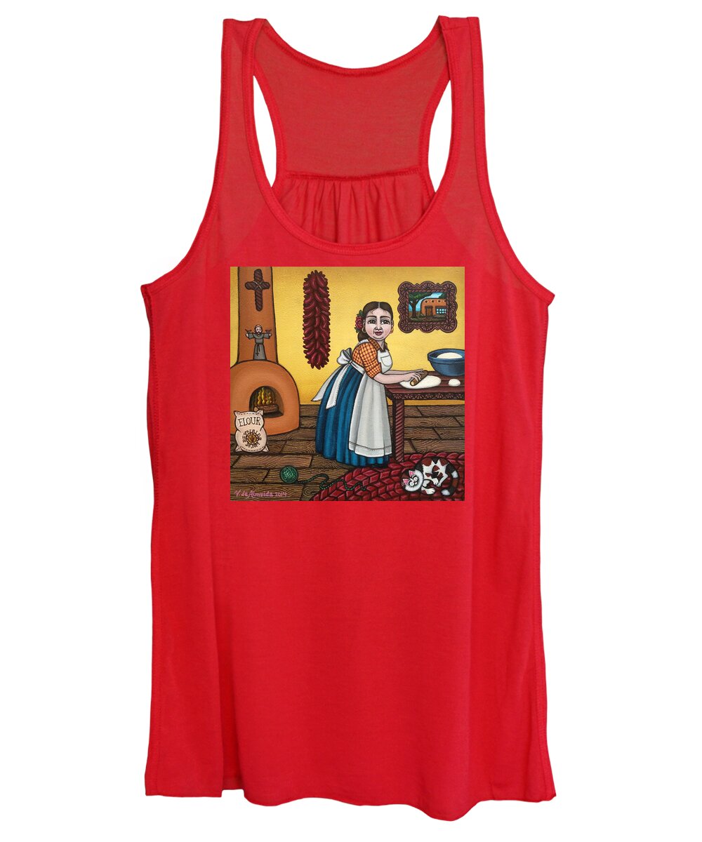 Cook Women's Tank Top featuring the painting Rosas Kitchen by Victoria De Almeida
