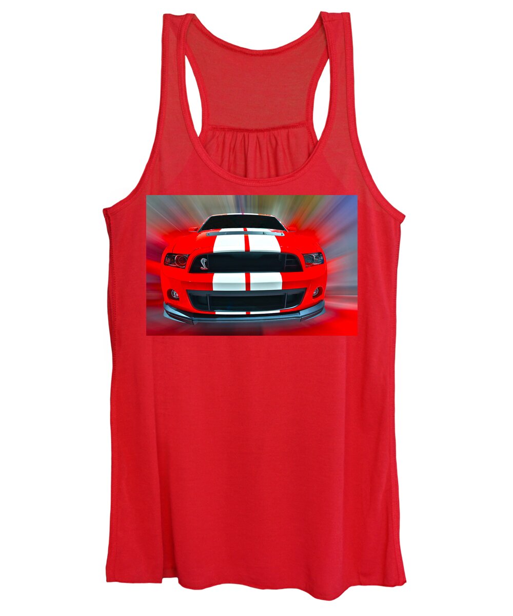 Shelby Women's Tank Top featuring the photograph Shelby GT 500 2013 by Dragan Kudjerski