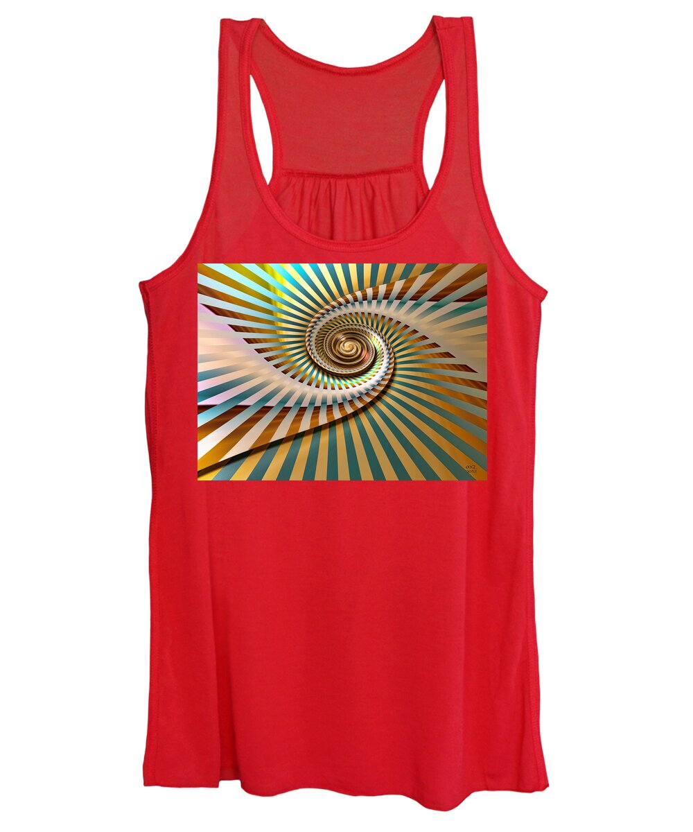 Abstract Women's Tank Top featuring the digital art Spin by Manny Lorenzo