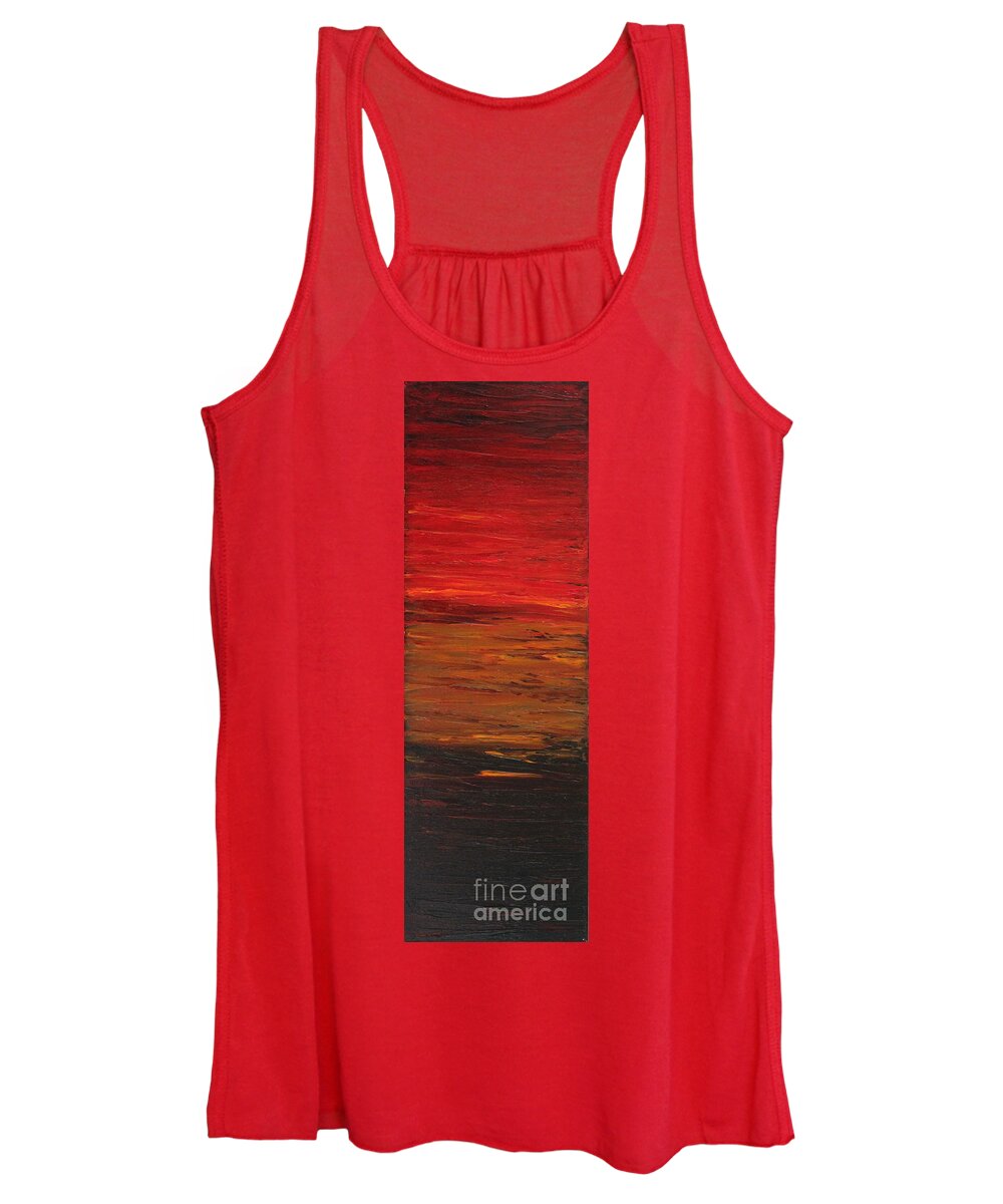 Palette Knife Women's Tank Top featuring the painting Sun Shade 1 #1 by Preethi Mathialagan