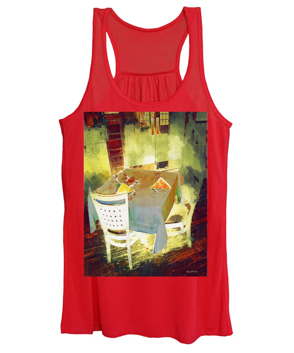 Cafe Women's Tank Top featuring the painting Table at the Fauve Cafe by RC DeWinter
