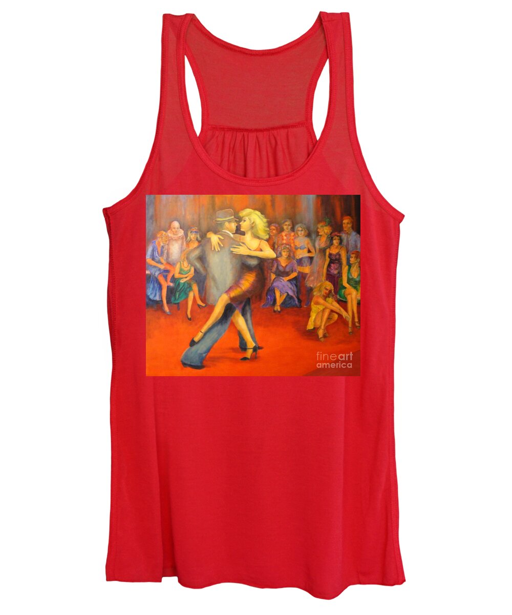Dancer Women's Tank Top featuring the painting Tango by Dagmar Helbig