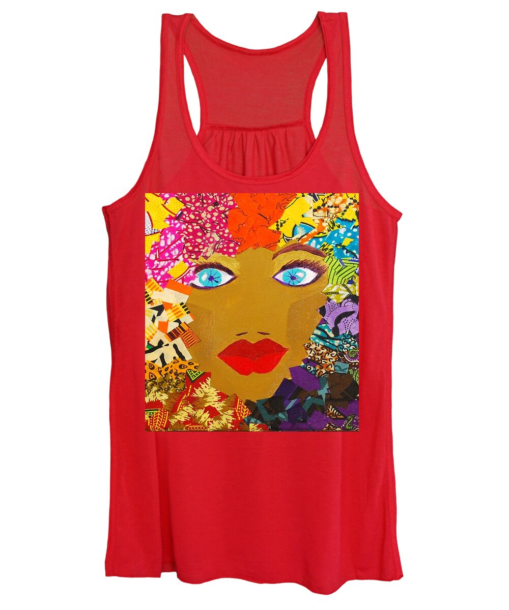 Collage Women's Tank Top featuring the tapestry - textile The Bluest Eyes by Apanaki Temitayo M