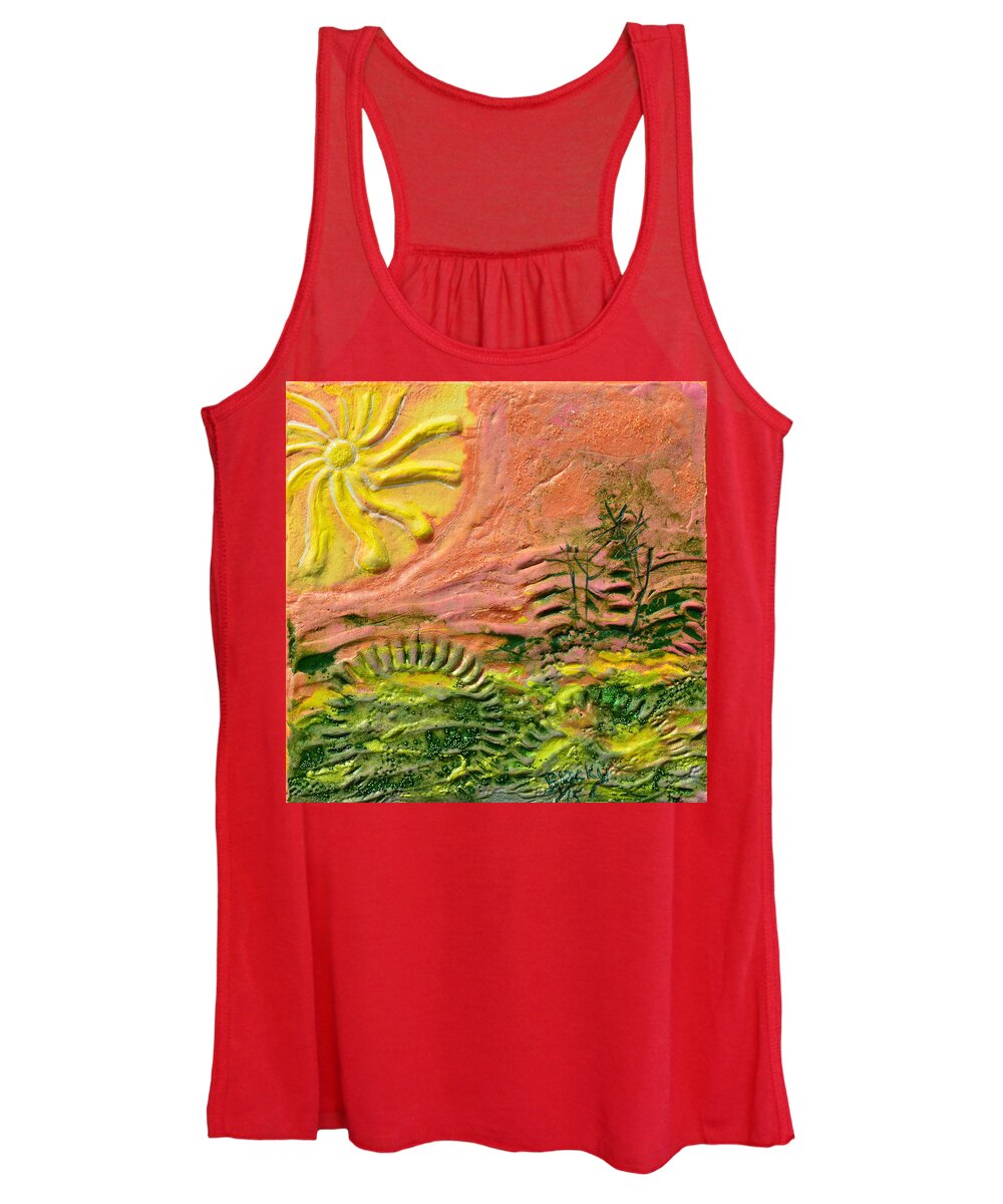 Sunshine Women's Tank Top featuring the painting The Sound Of Sunshine by Donna Blackhall