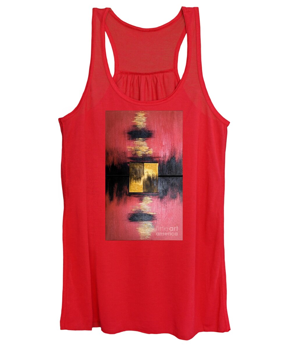 Abstract Women's Tank Top featuring the painting The Sunset by Fei A
