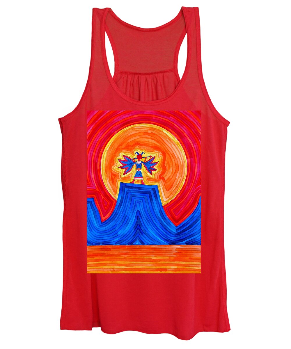 Painting Women's Tank Top featuring the painting Thunderbird original painting SOLD by Sol Luckman