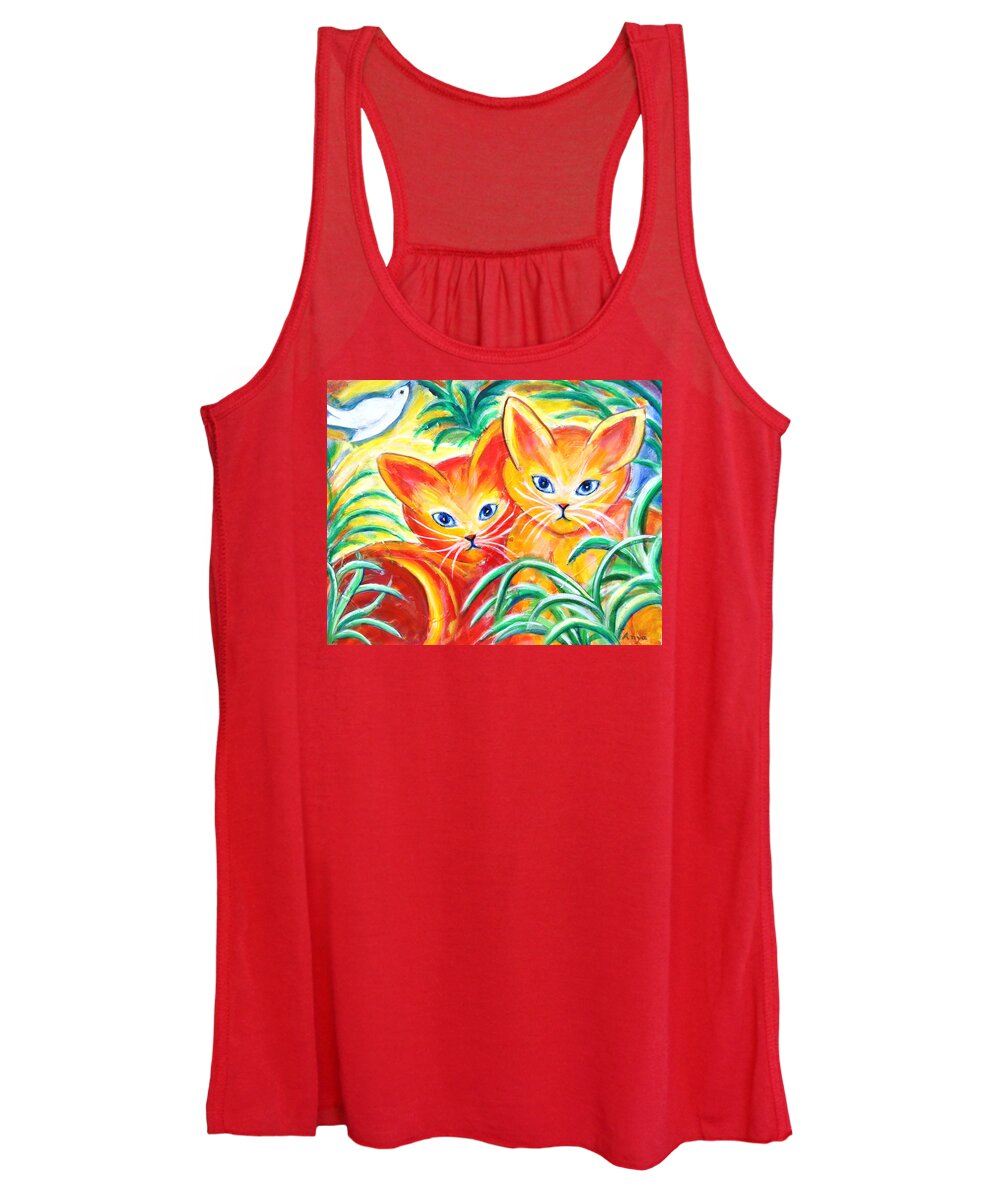 Cats Women's Tank Top featuring the painting Two Cats by Anya Heller