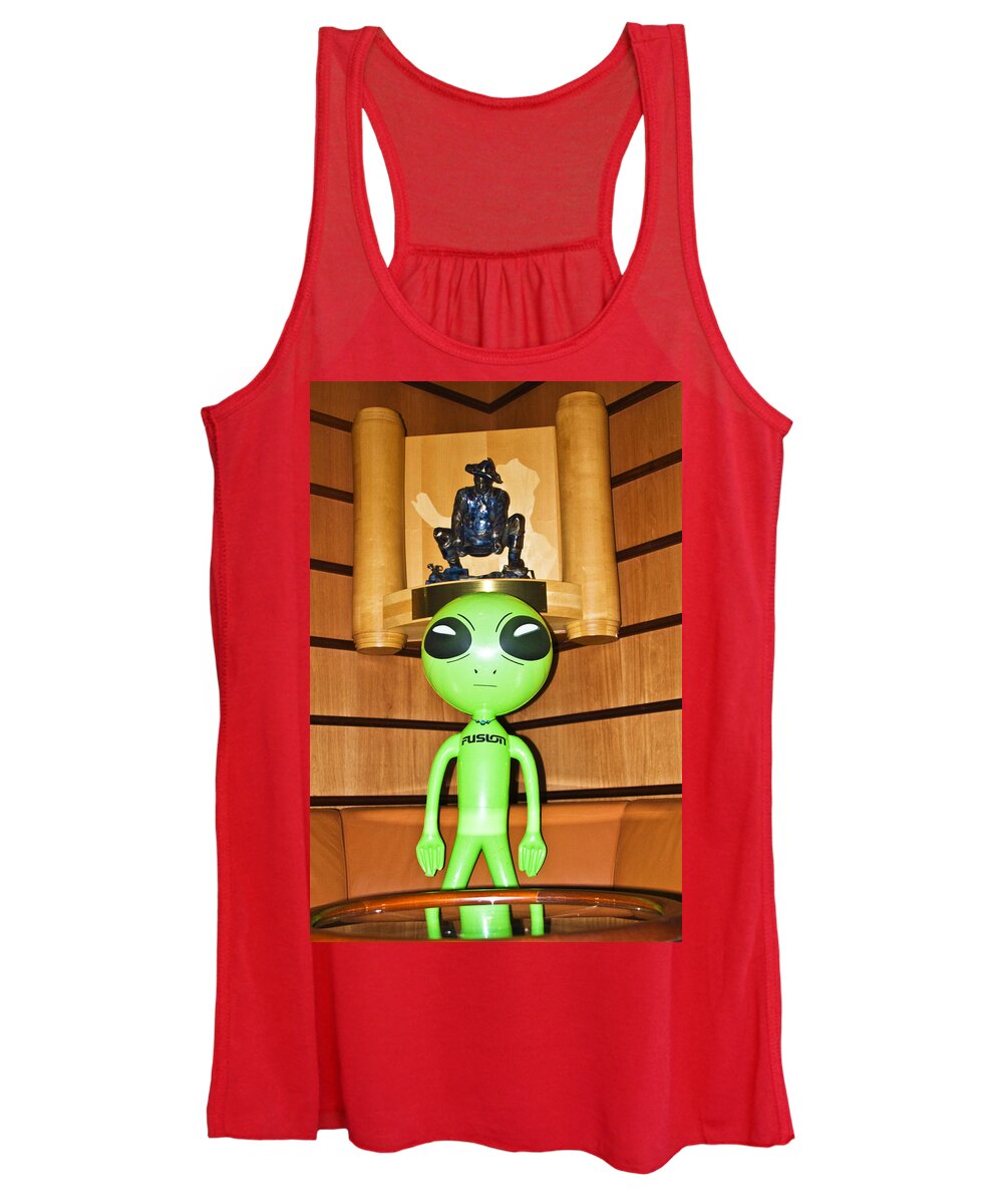 Alien Women's Tank Top featuring the photograph Alien in the Corner Booth by Richard Henne