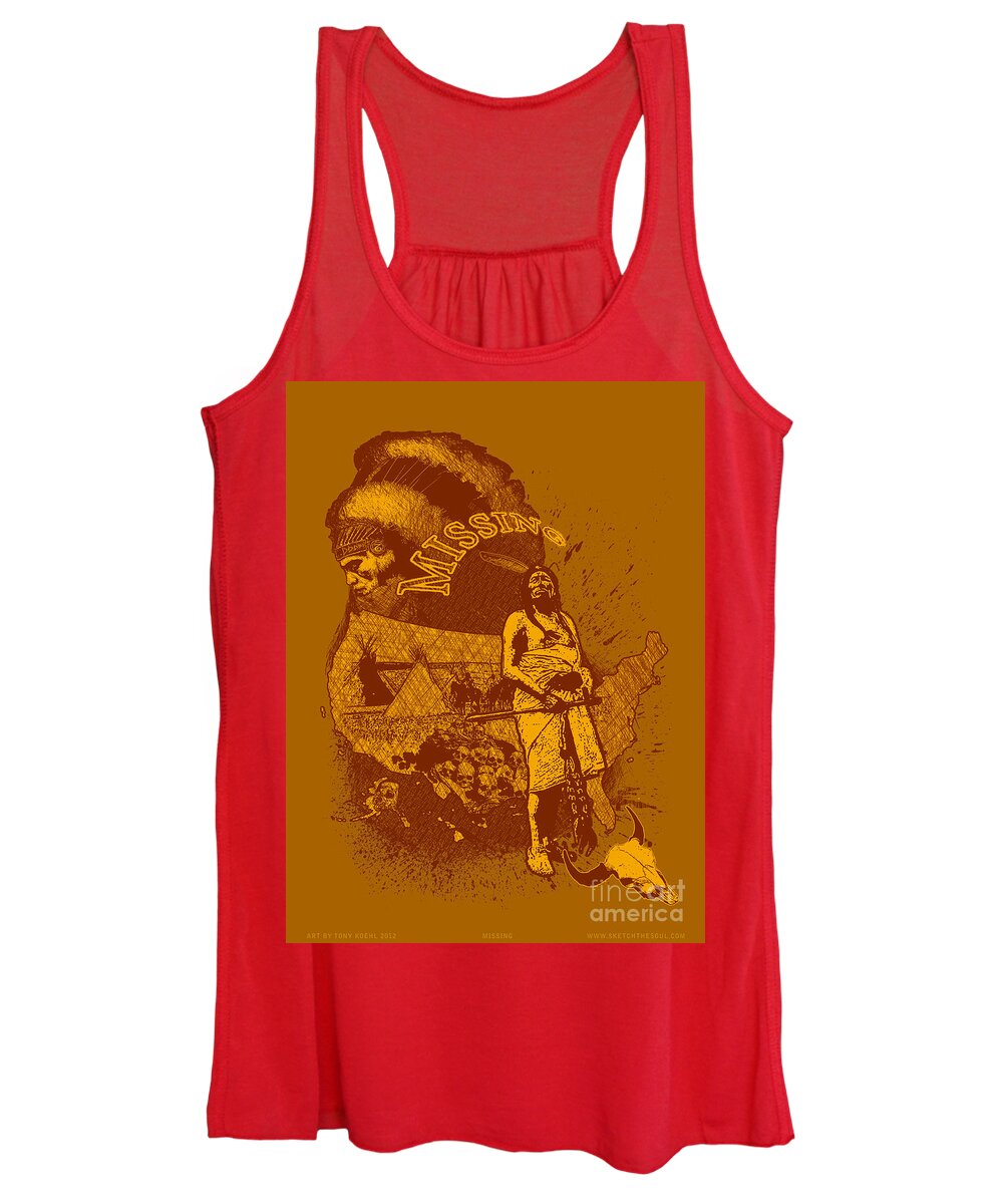 Indian Women's Tank Top featuring the mixed media Missing by Tony Koehl