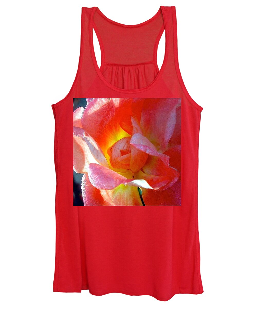 25likes Women's Tank Top featuring the photograph Pink Rose Inside By Anna Porter by Anna Porter