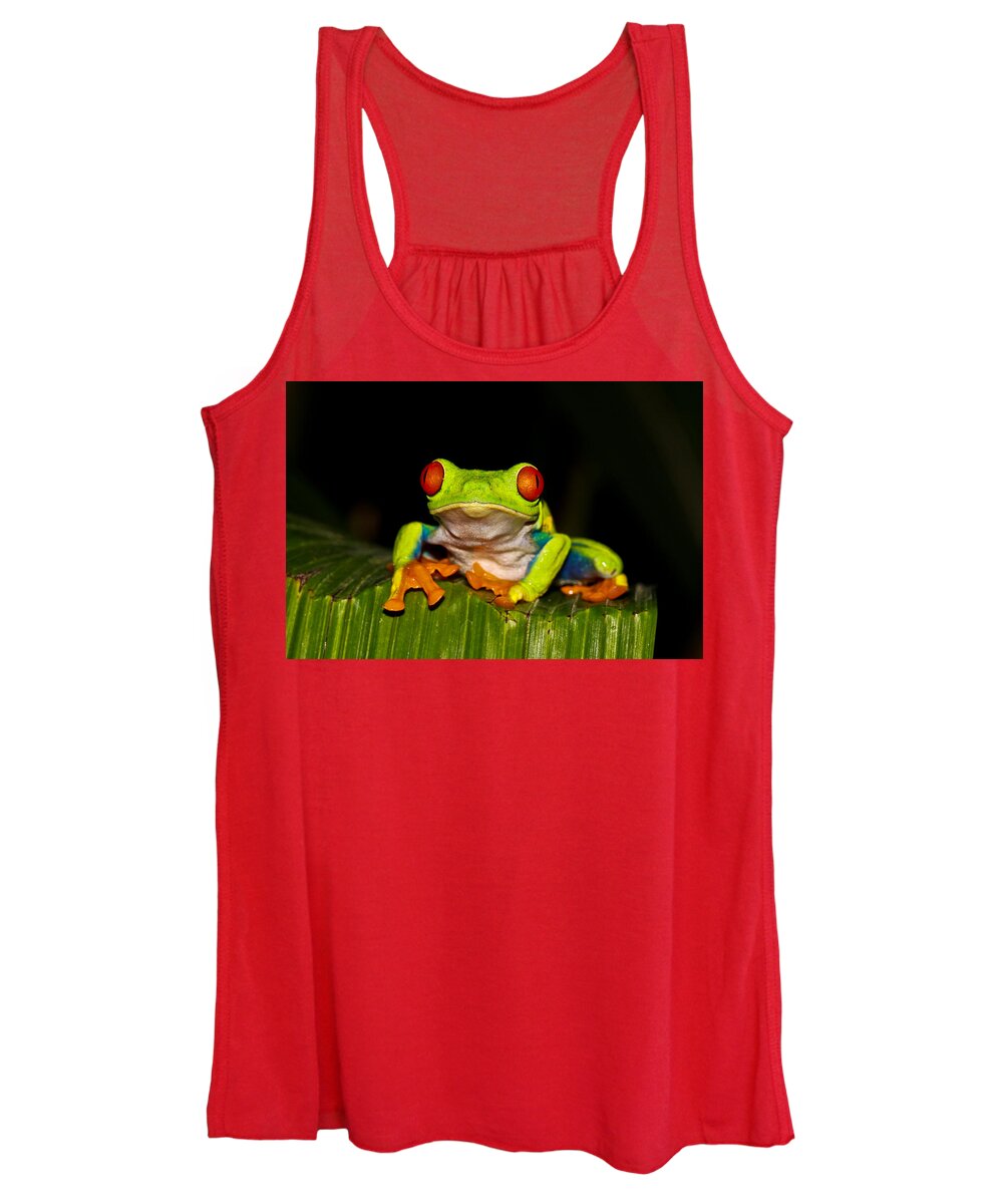 Frog Women's Tank Top featuring the photograph Red Eyes 1 by Tom and Pat Cory