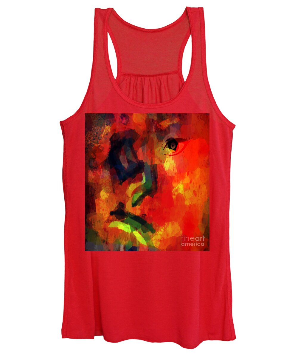 Fania Simon Women's Tank Top featuring the mixed media Sick and Tired of Being Sick and Tired by Fania Simon
