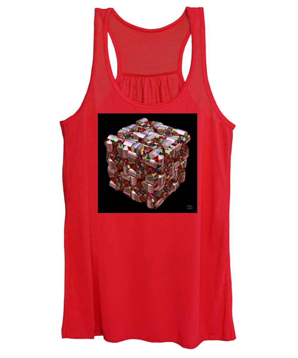 Computer Women's Tank Top featuring the digital art Spiral Box I by Manny Lorenzo