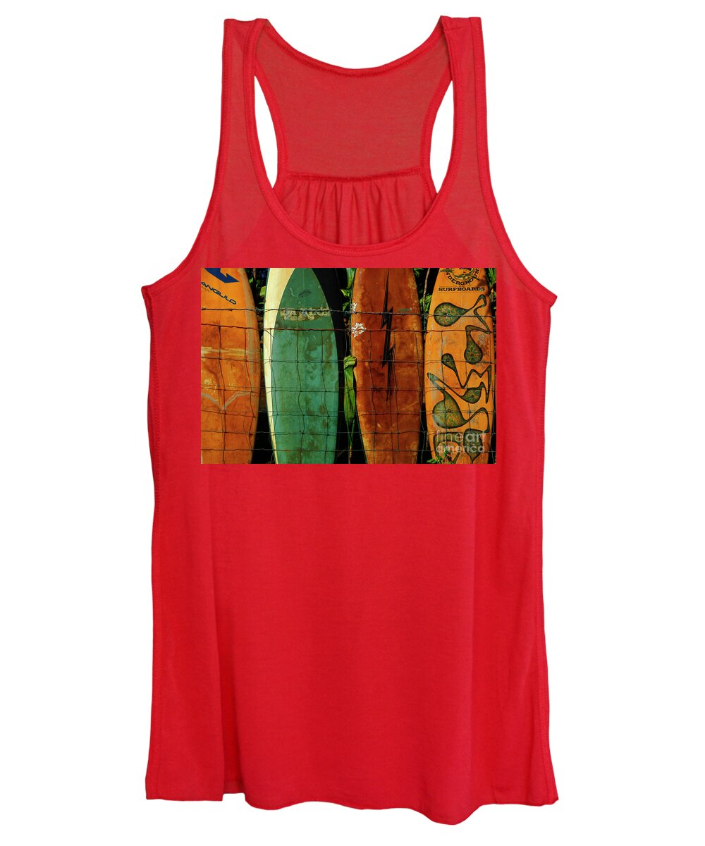Hawaii Women's Tank Top featuring the photograph Surfboard Fence 1 by Bob Christopher