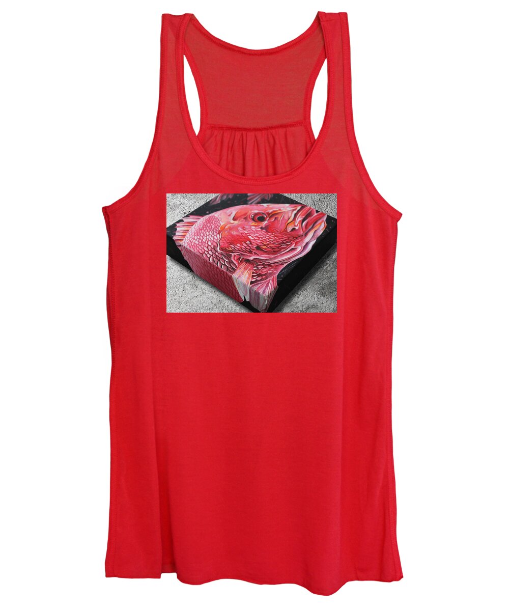 Red Snapper Women's Tank Top featuring the painting Red Snapper #2 by William Love