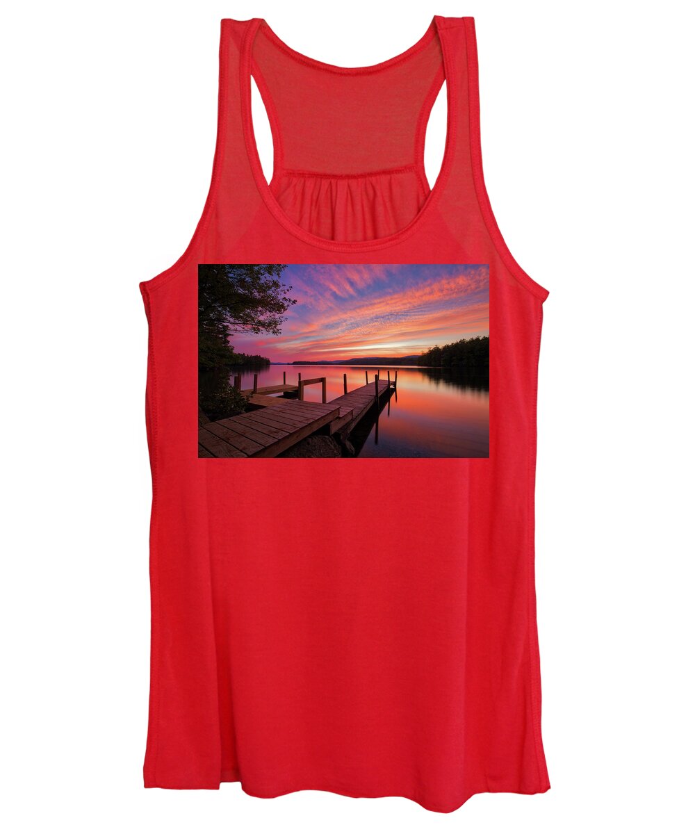 Squam Lake Women's Tank Top featuring the photograph Squam Lake Sunset #1 by Robert Clifford