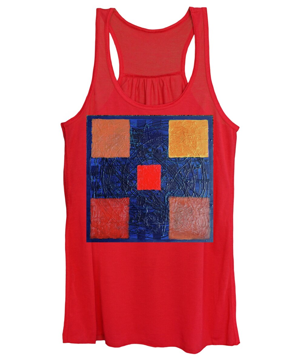 Geometric Shapes Women's Tank Top featuring the painting Imposing Order #2 by Rein Nomm