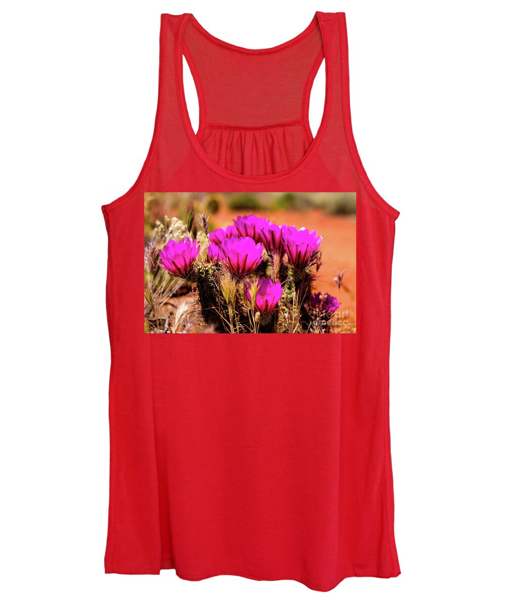 Arizona Women's Tank Top featuring the photograph Sedona Cactus Flower by Raul Rodriguez