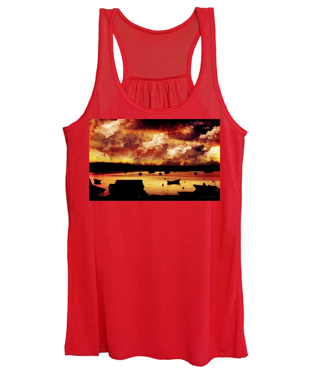 Sunset Women's Tank Top featuring the digital art Sunset #57 by Super Lovely
