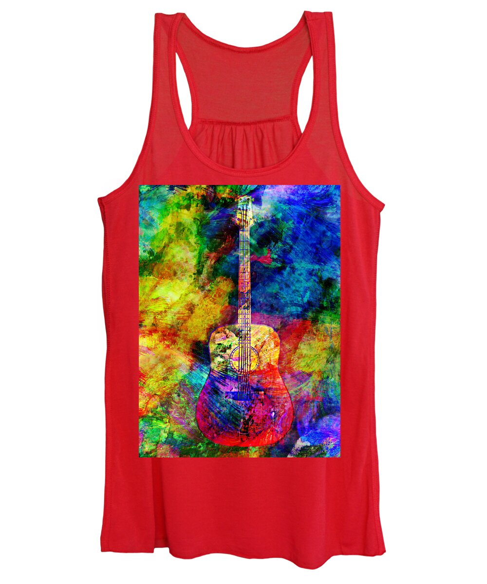 Acoustic Colors Women's Tank Top featuring the mixed media Acoustic Colors by Ally White