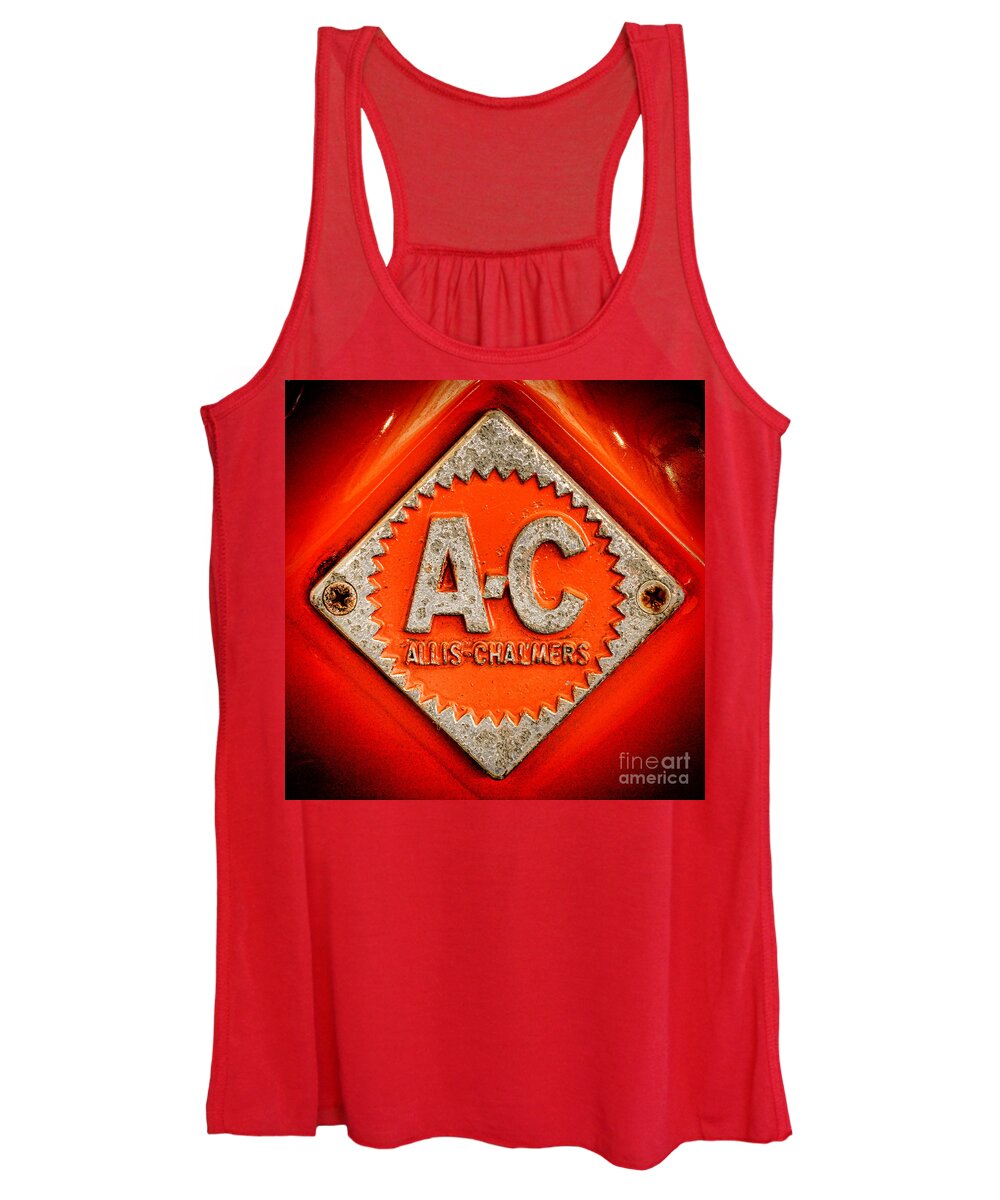 Allis Women's Tank Top featuring the photograph Allis Chalmers Badge by Olivier Le Queinec