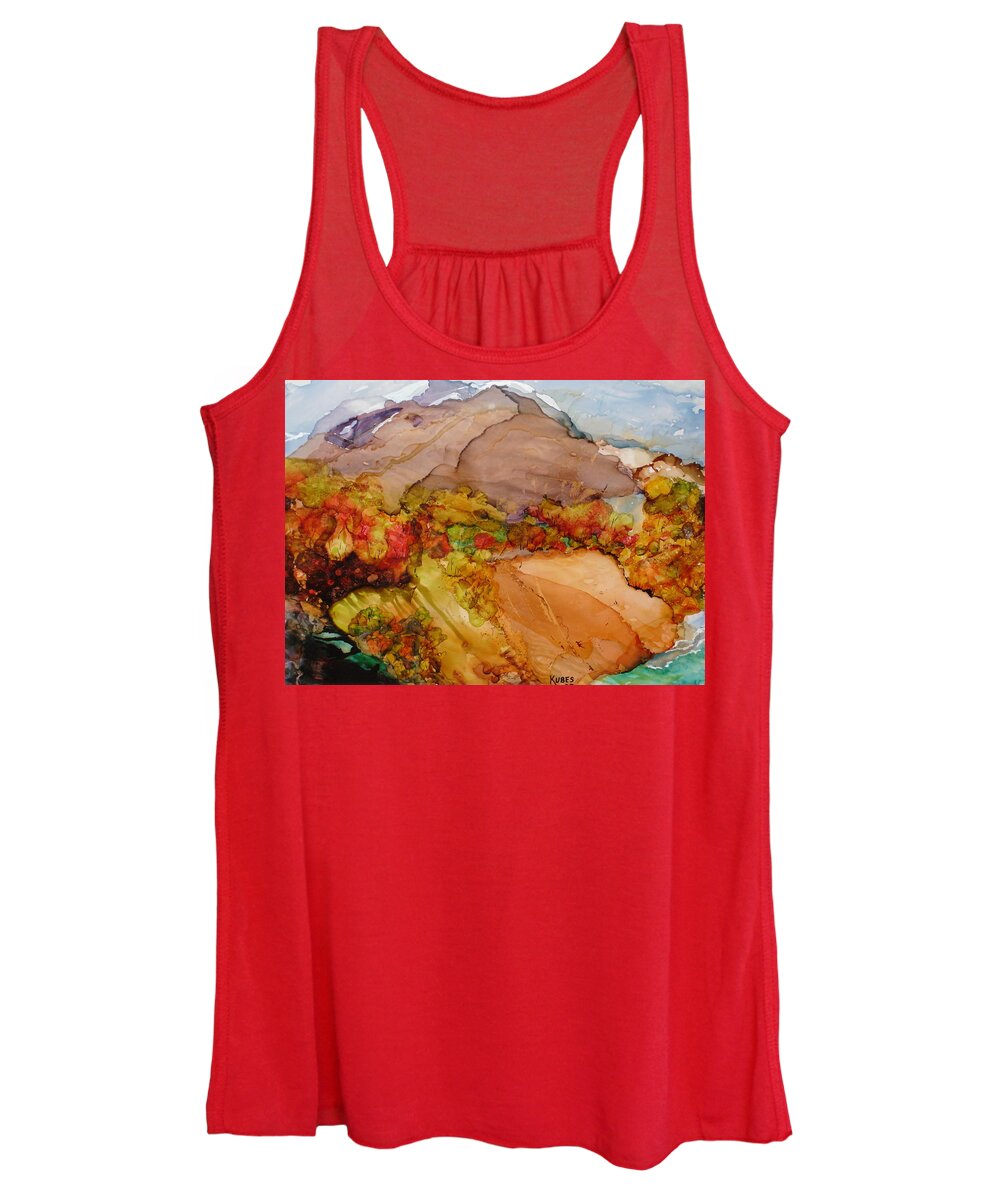 Mountain Women's Tank Top featuring the painting Arcadia 2 by Susan Kubes
