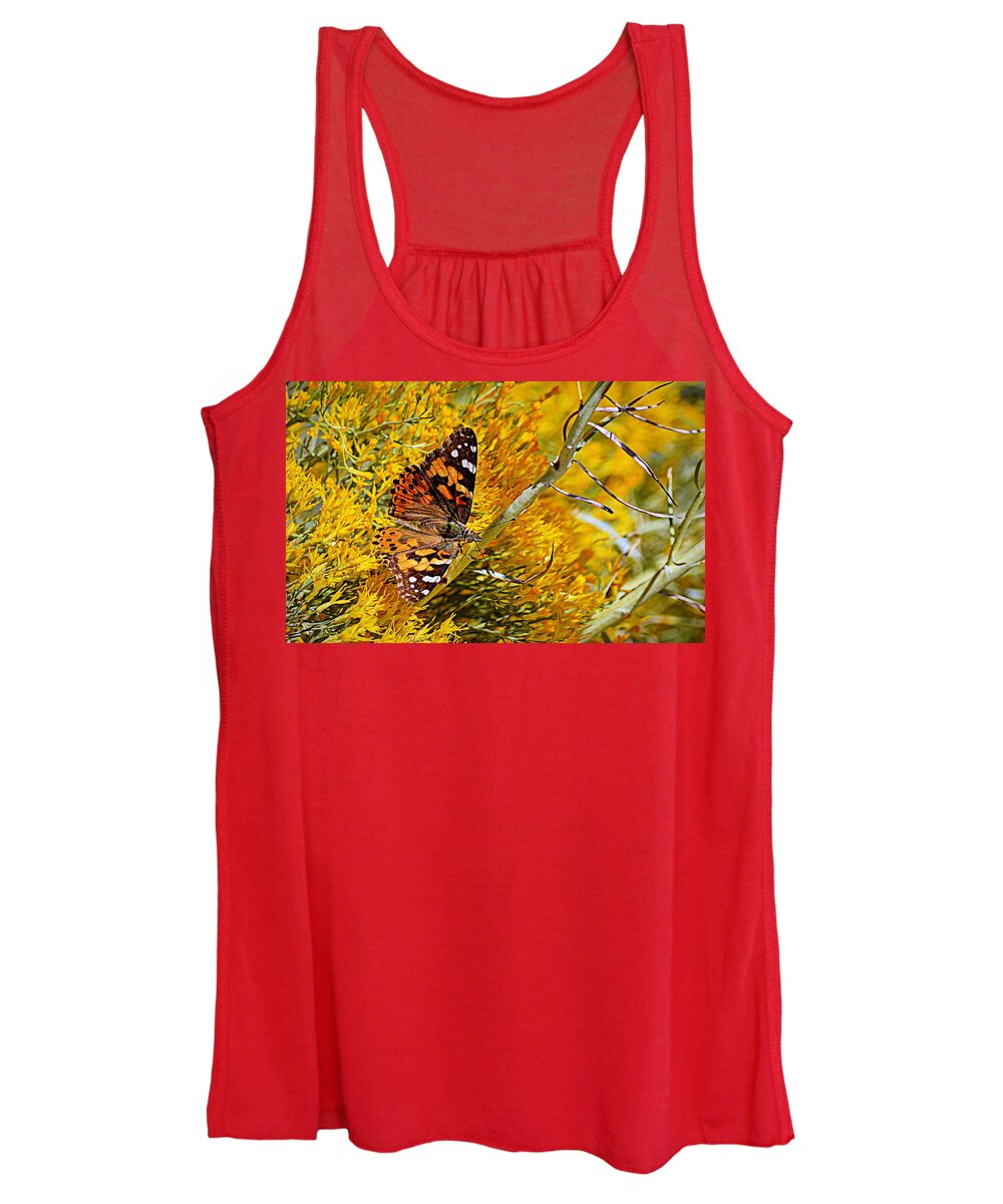 Autumn Women's Tank Top featuring the photograph Autumn Butterfly by AJ Schibig