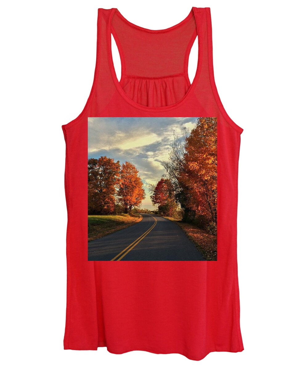  Women's Tank Top featuring the photograph Autumn Drive by Kendall McKernon