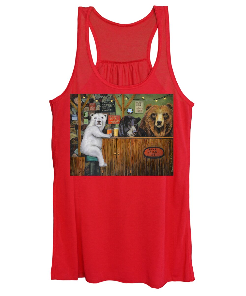 Bear Women's Tank Top featuring the painting Bear Lodge 28 by Leah Saulnier The Painting Maniac