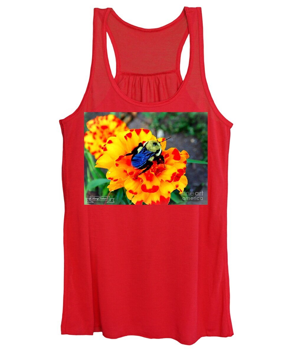 Photograph Women's Tank Top featuring the photograph Bee Happy  by MaryLee Parker