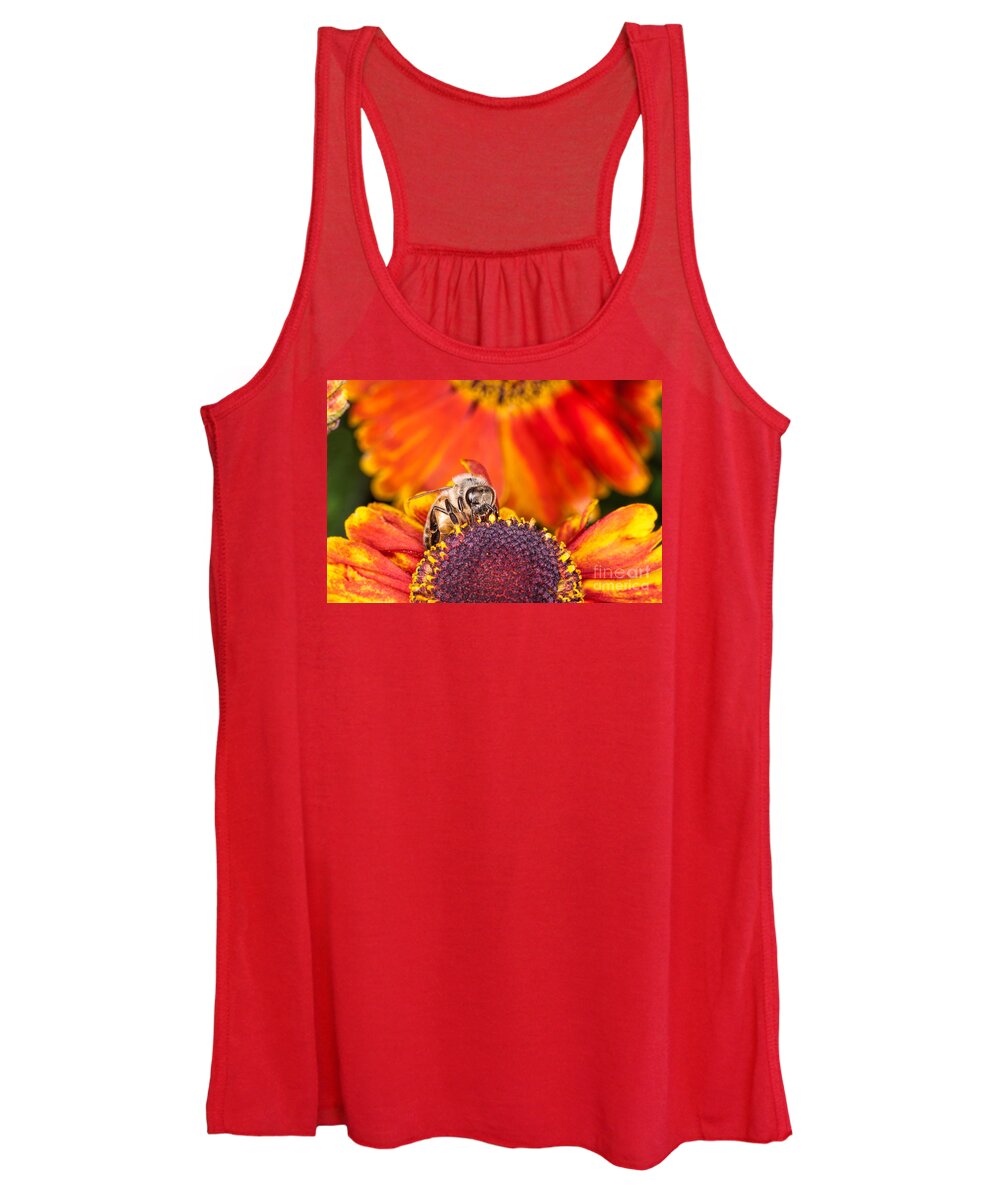 Bee Women's Tank Top featuring the photograph Bee In The Cone Flowers by Mimi Ditchie