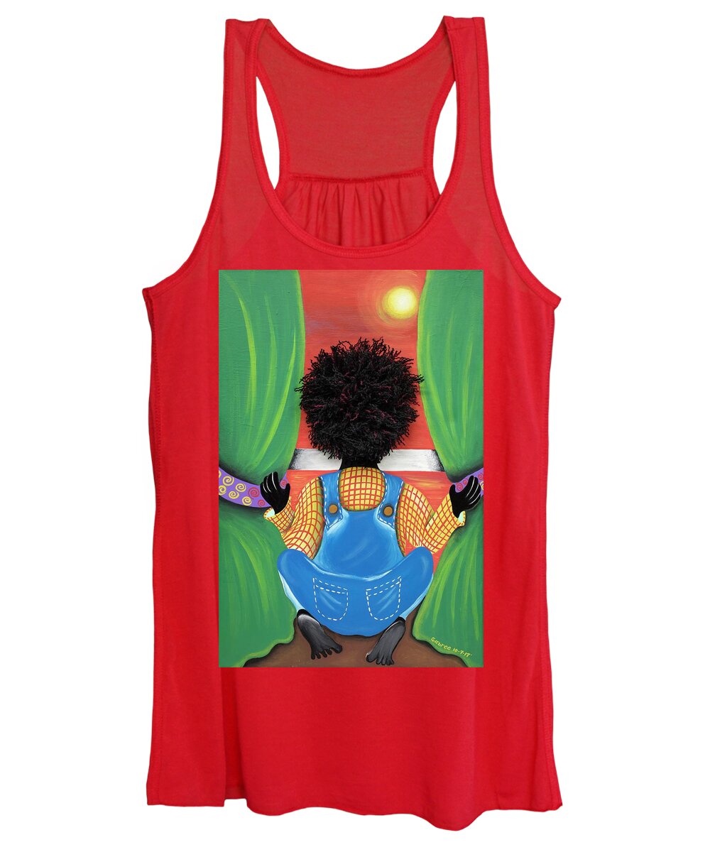 Sabree Women's Tank Top featuring the painting Believe by Patricia Sabreee