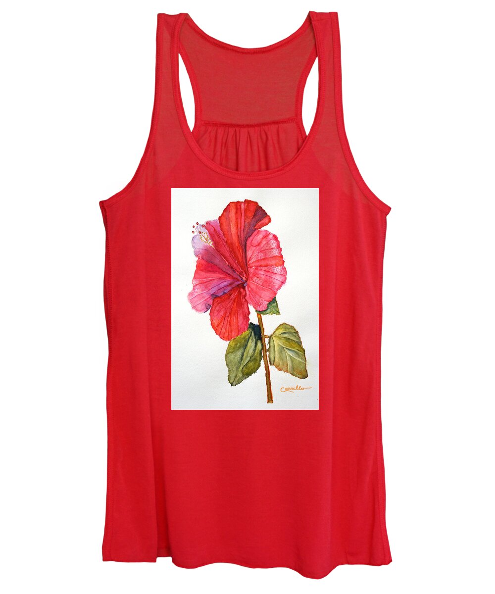 Nature's Radiant Women's Tank Top featuring the painting Big Red by Ruben Carrillo