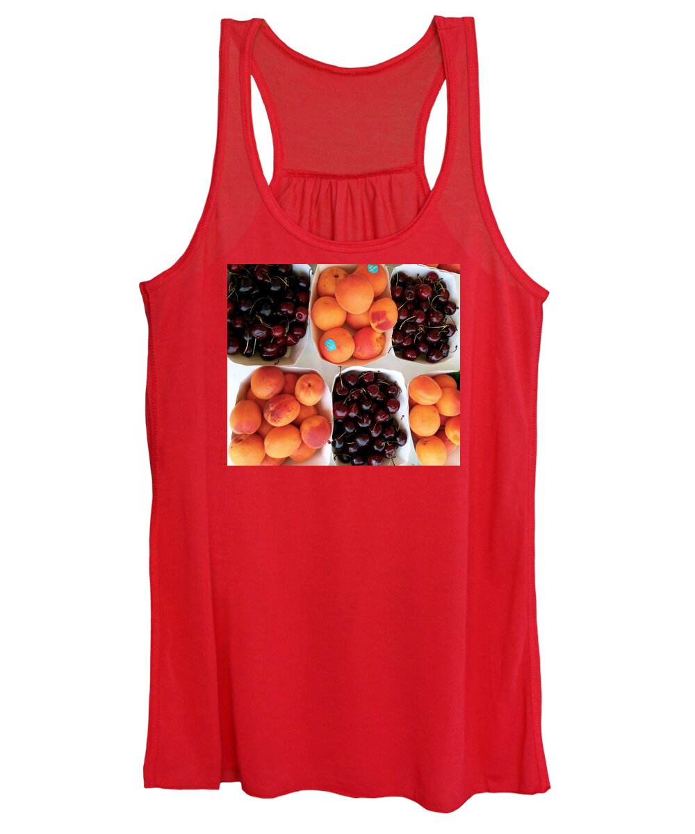 Cherry Women's Tank Top featuring the photograph Cherries and Apricots by Tiffany Marchbanks