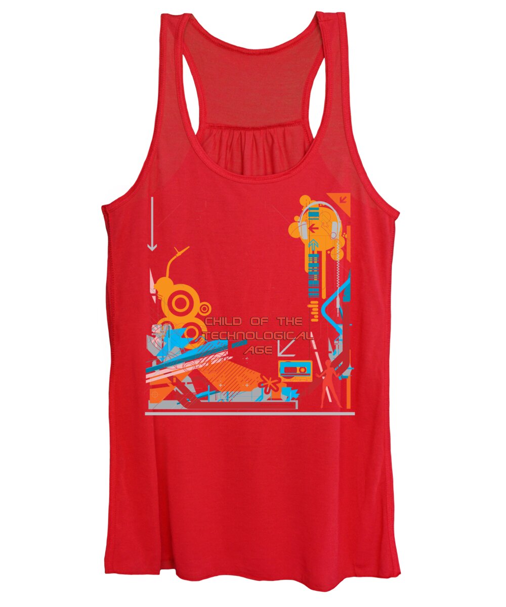 Wright Women's Tank Top featuring the digital art Child of the Technological Age by Paulette B Wright