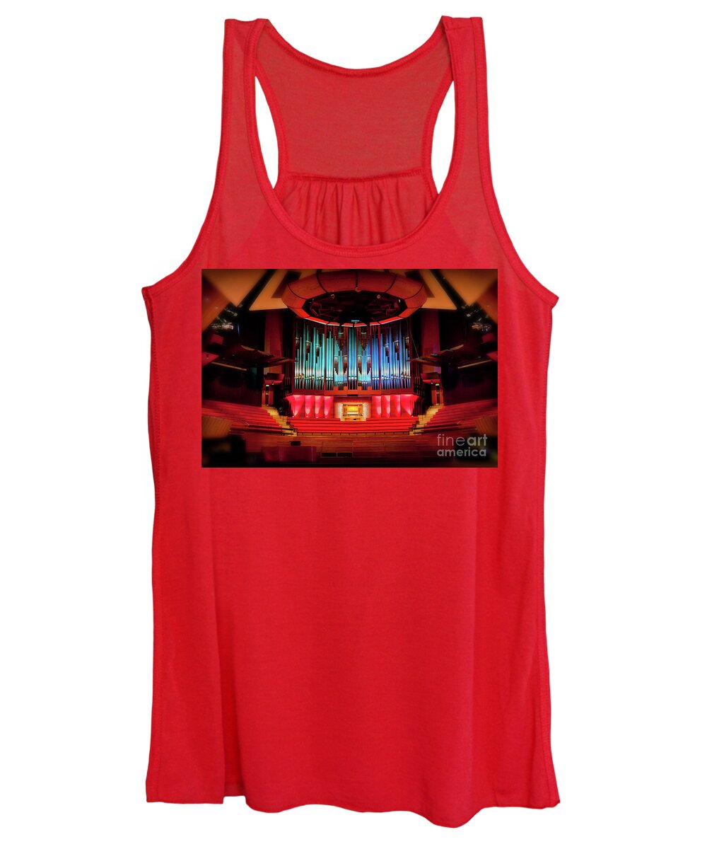 Pipe Organ Women's Tank Top featuring the photograph Christchurch Town Hall pipe organ by Jenny Setchell