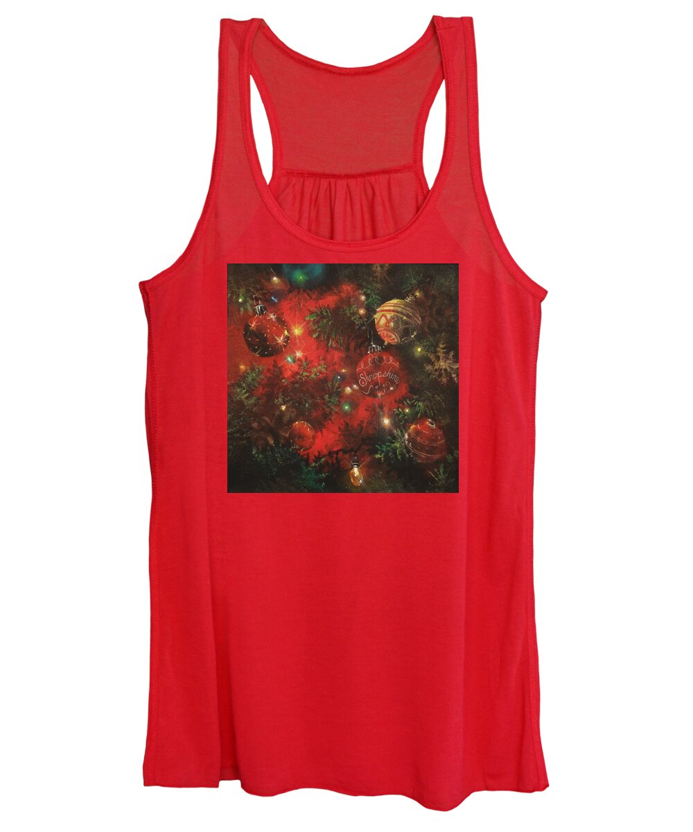 Christmas Women's Tank Top featuring the painting Christmas Sparkle by Tom Shropshire